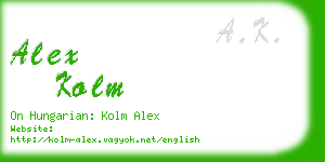 alex kolm business card